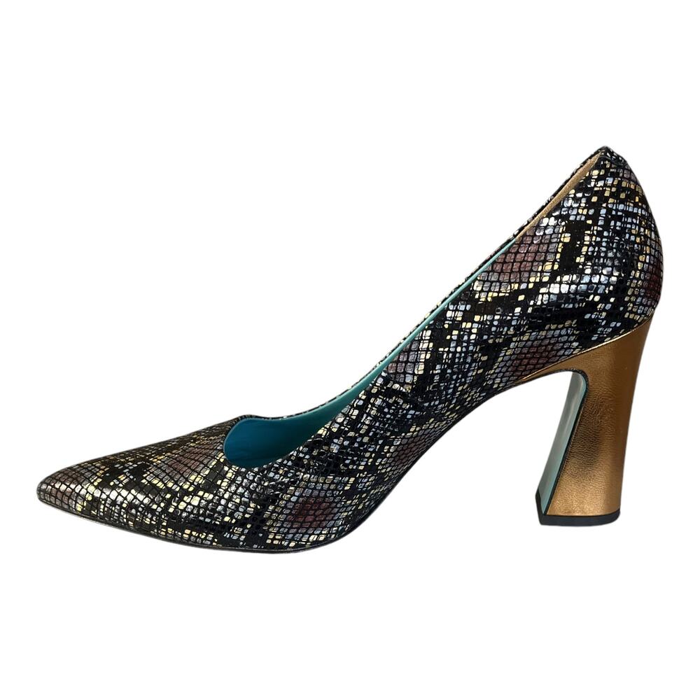 Valentina Rangoni Firenze Block Heel Pumps Size 9 Made in Italy